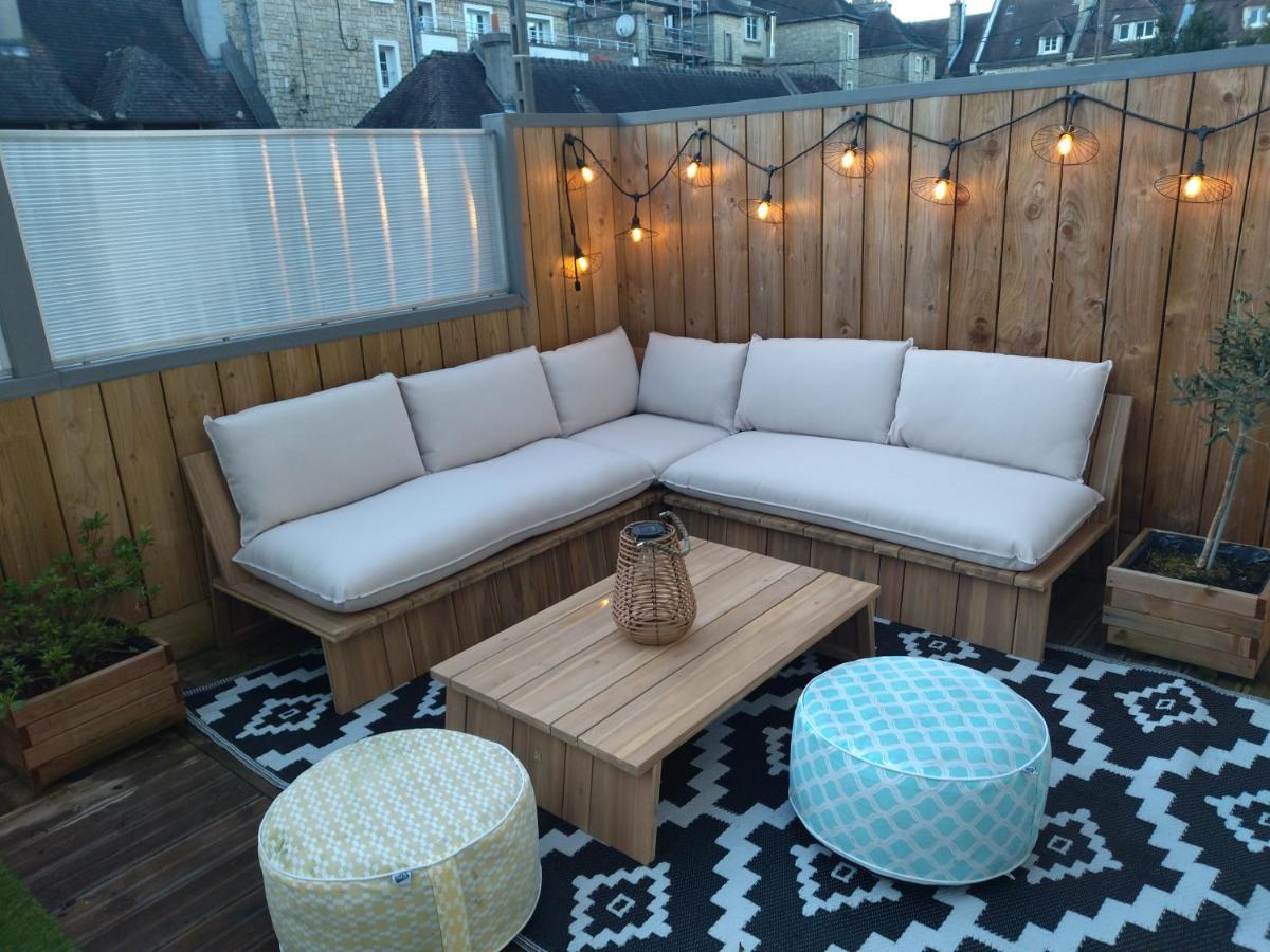 Cabane d'Arlette, grande terrasse en centre-ville Falaise  Esterno foto
